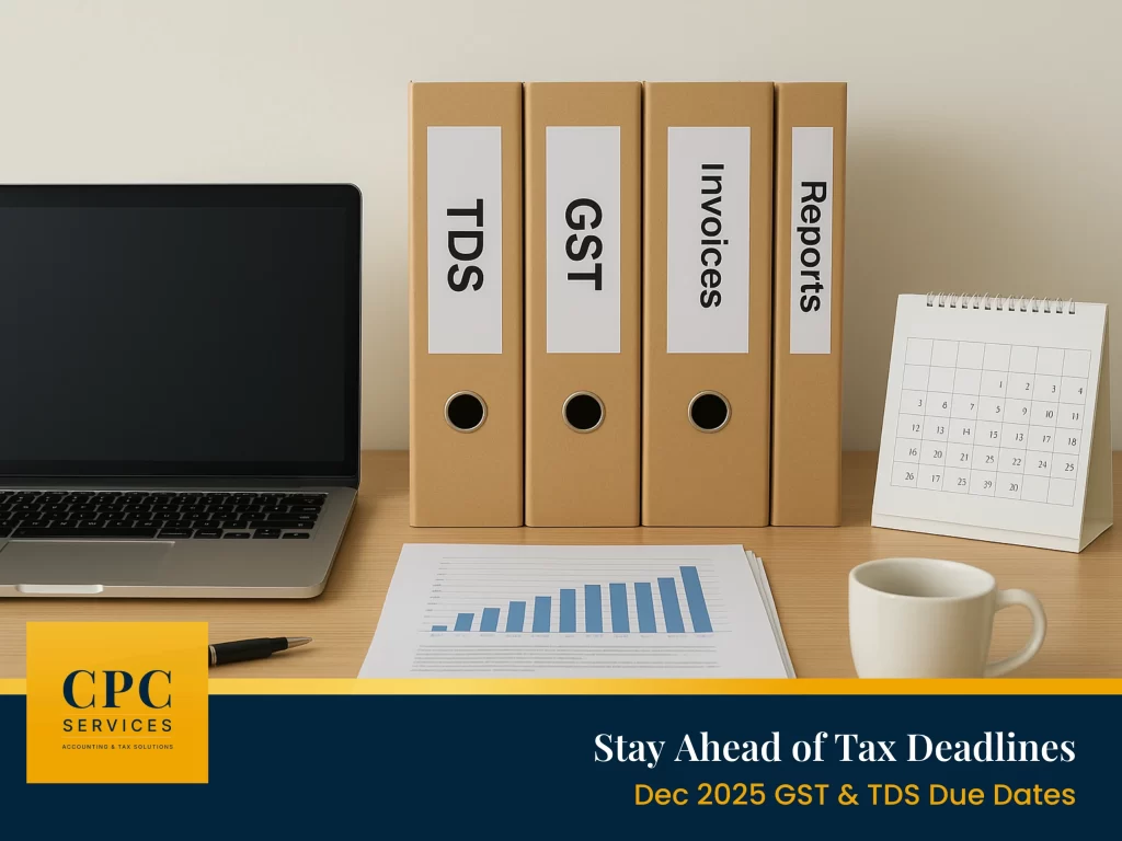 Business professional tracking December 2025 GST filing due dates