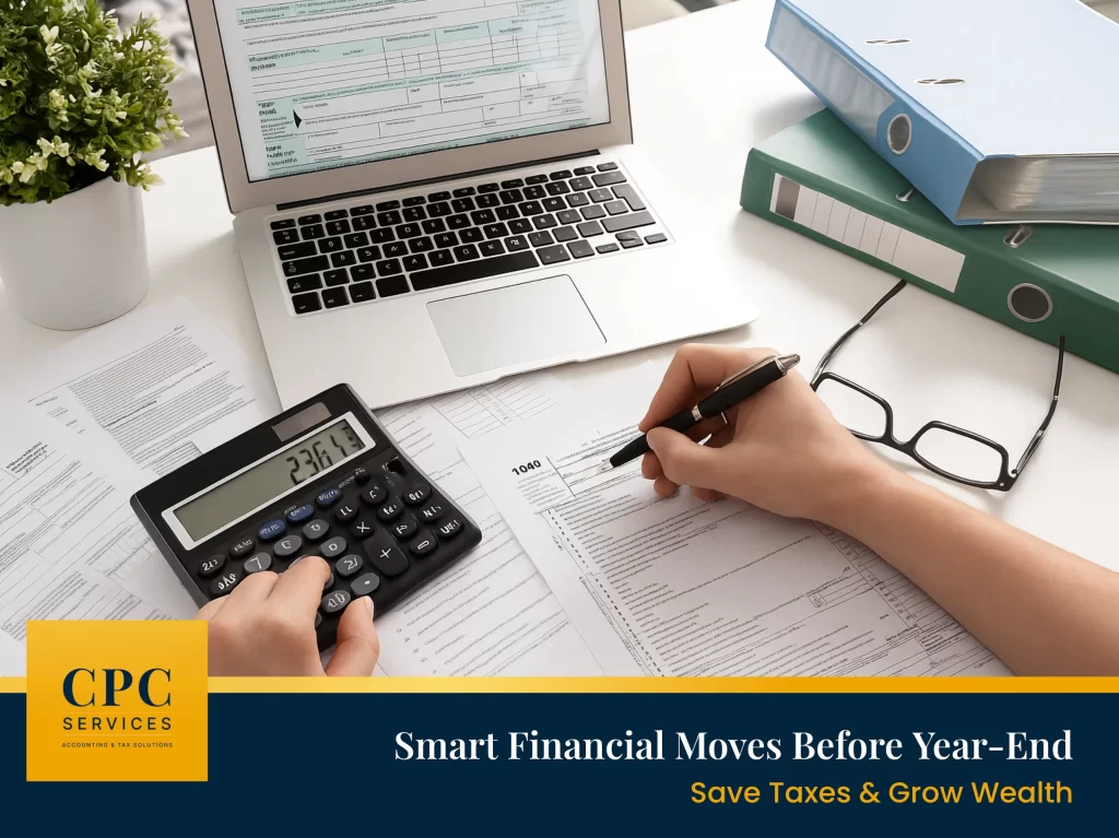 Accountant reviewing 2025 year-end savings plan