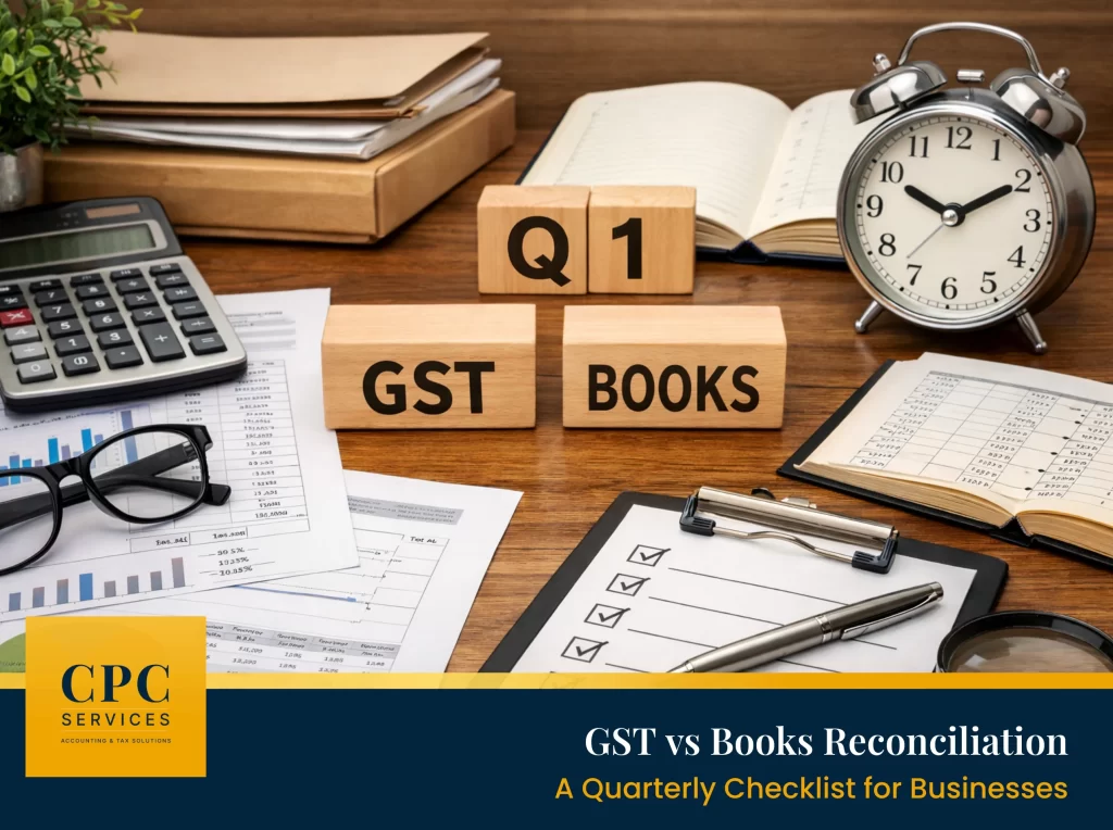 GST reconciliation with accounting books before quarter end