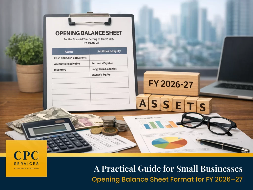Opening balance sheet preparation for FY 2026–27 for SMEs